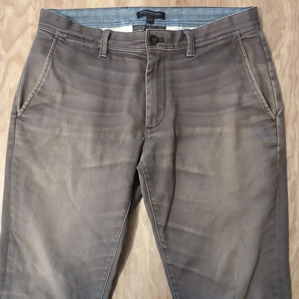 Banana Republic Pants Mens 320x30 Gray‎ Fulton Skinny Chino Cotton Stretch Heavy
